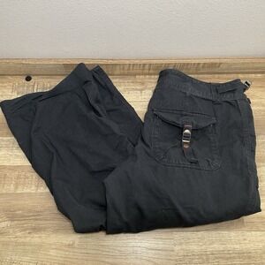 Polo Jeans Company Military Paratrooper Cargo Pocket Pants Womens 12 Black ‎ 30"